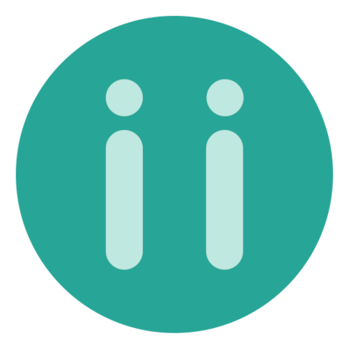 A circle containing the letter 'i' two times, next to each other